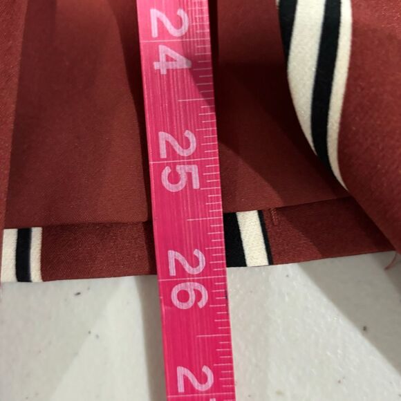 New York & Company 7th Avenue Red Brown White Striped Blazer Women L Large - Picture 7 of 7